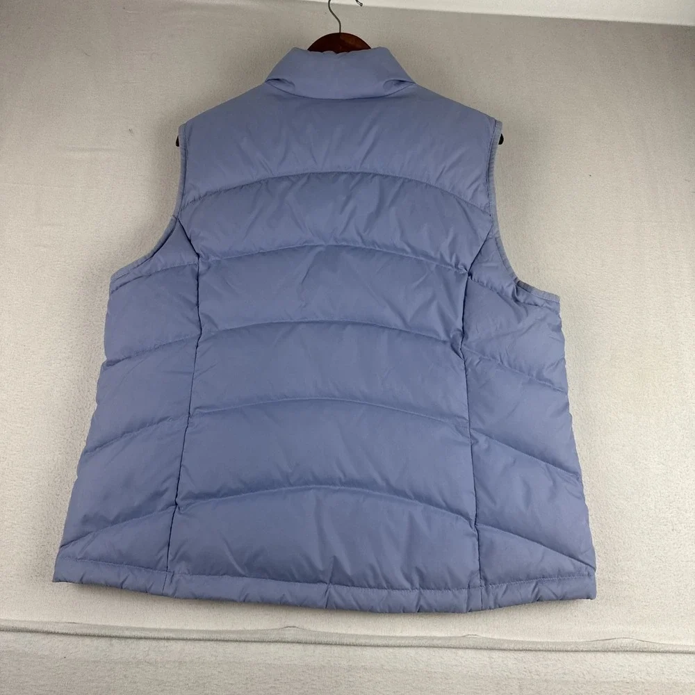 LL Bean Womens Violet Goose Down Puffer Vest Sz XL Full Zip Pockets Outdoor Camp